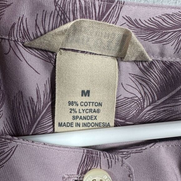 Duluth‎ Trading Co Wrinkle Fighter Tunic Button Down Shirt Purple Feather Medium - Picture 5 of 12